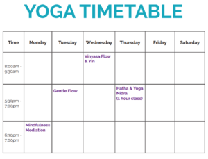 Lennox Sanctum Yoga Timetable